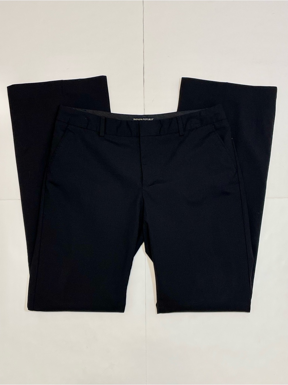 Banana Republic Martin Fit Black Wool Trouser Pants Size 8
